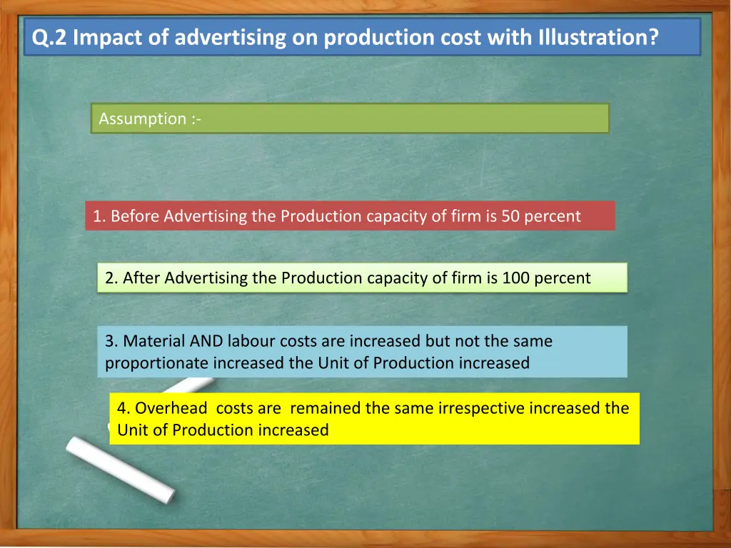 q 2 impact of advertising on production cost with 3