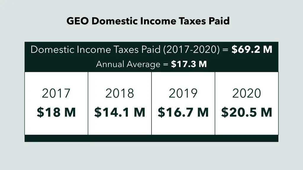 geo domestic income taxes paid