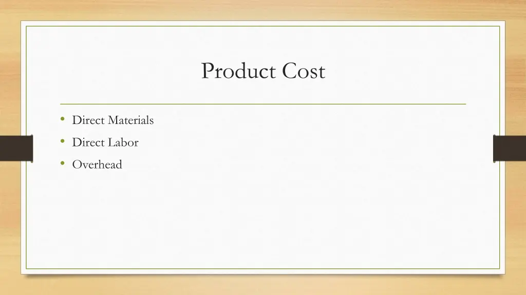 product cost