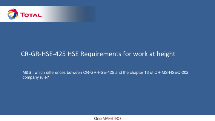 cr gr hse 425 hse requirements for work at height