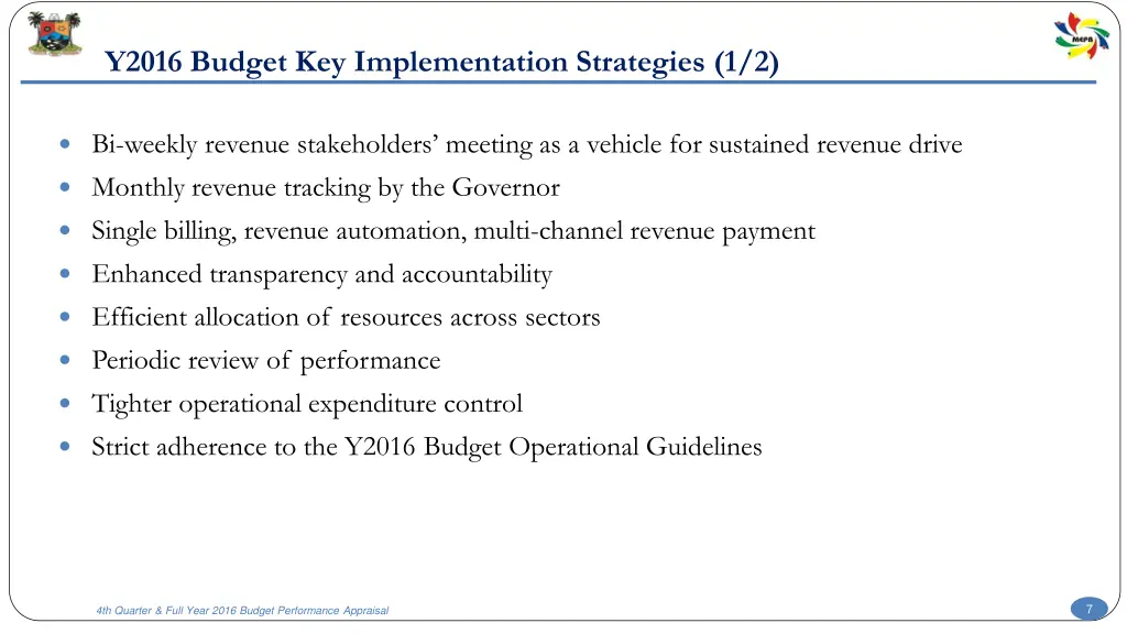 y2016 budget key implementation strategies 1 2