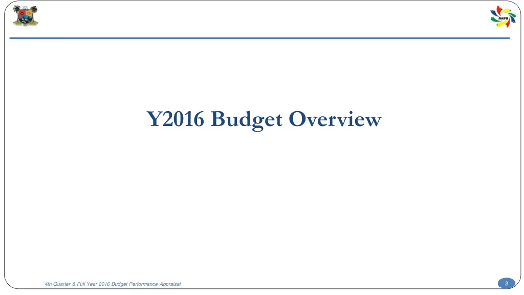 y2016 budget overview