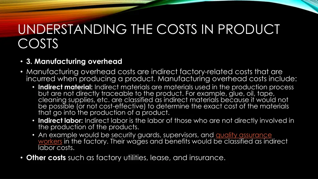 understanding the costs in product costs 1