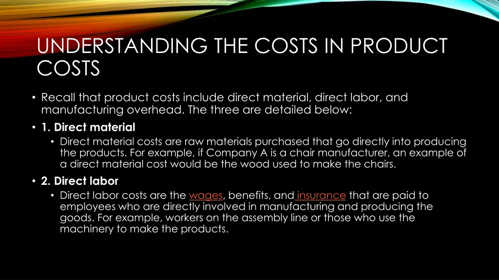 understanding the costs in product costs