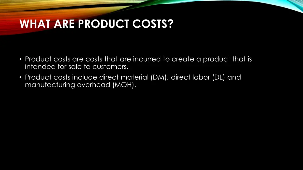 what are product costs