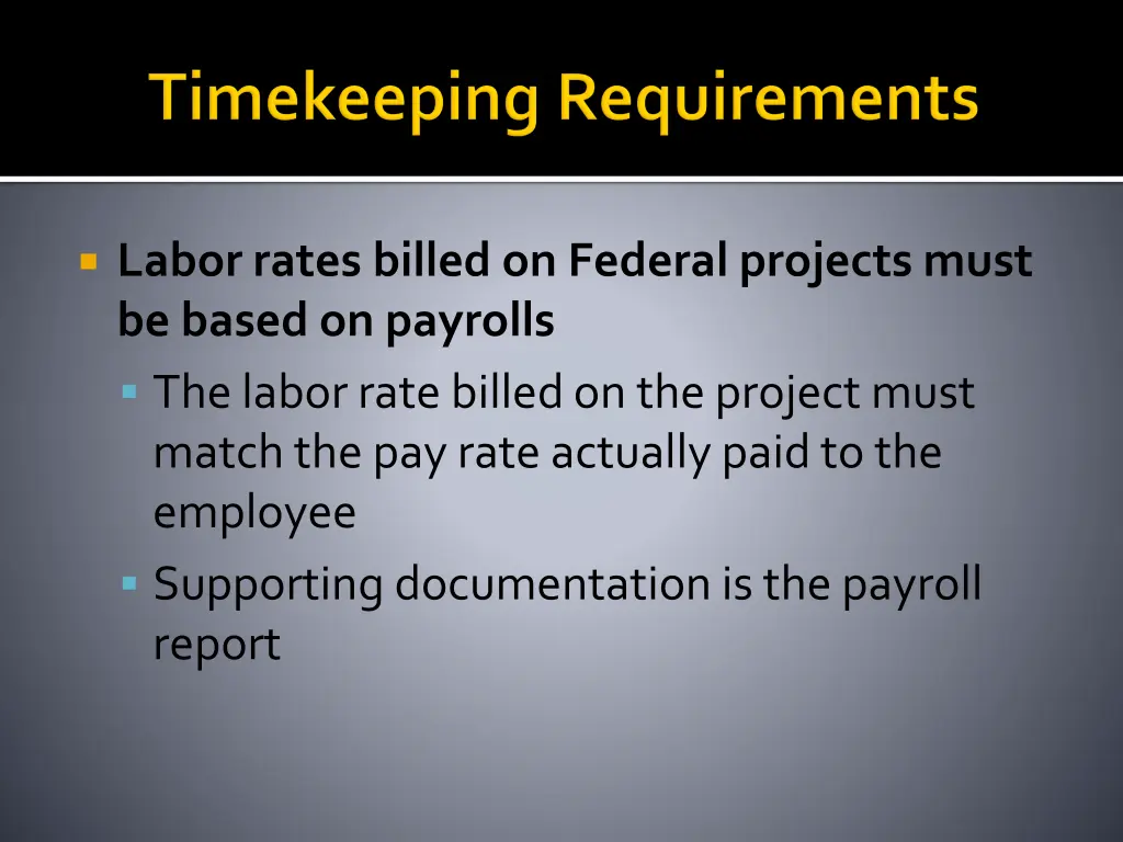 labor rates billed on federal projects must