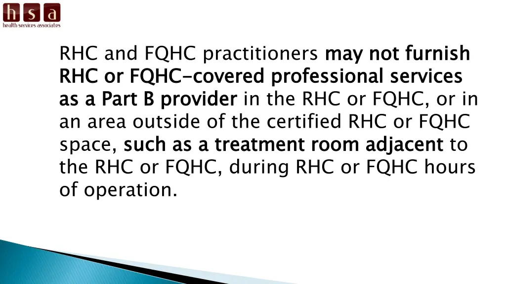 rhc and fqhc practitioners may not furnish