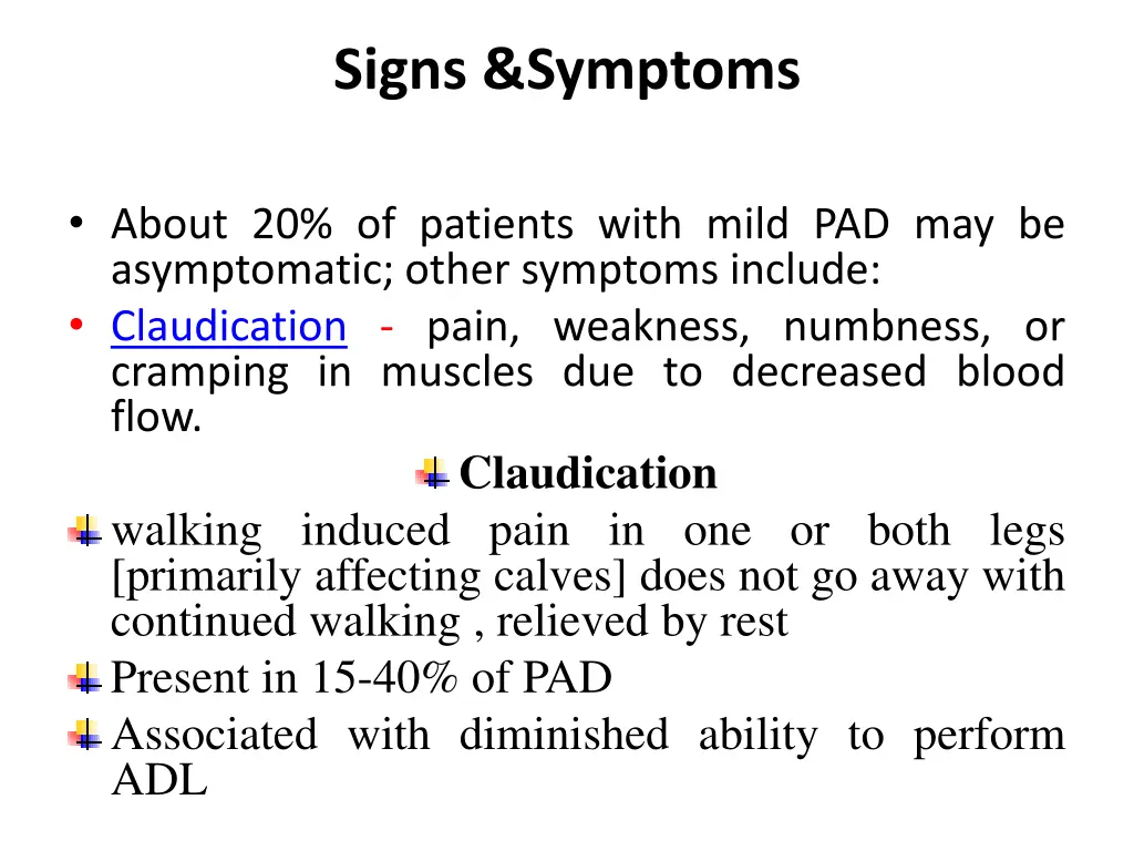 signs symptoms