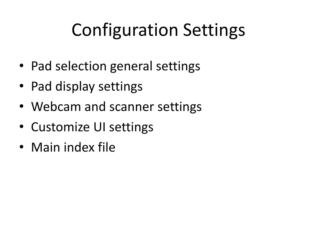 configuration settings 1