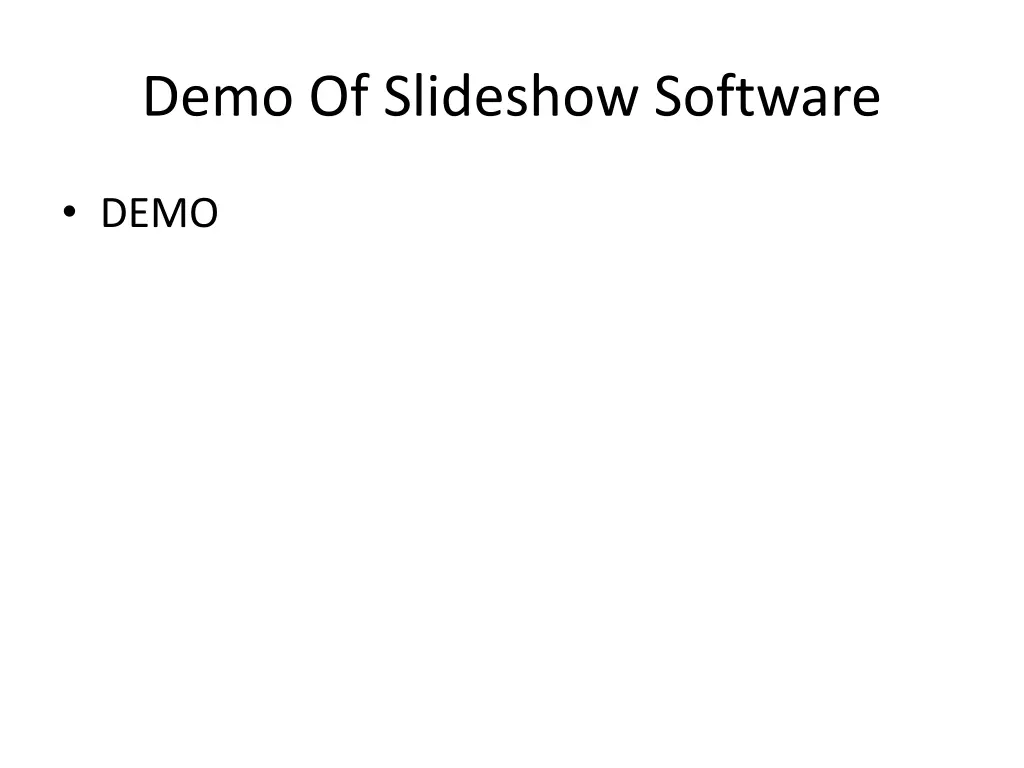 demo of slideshow software