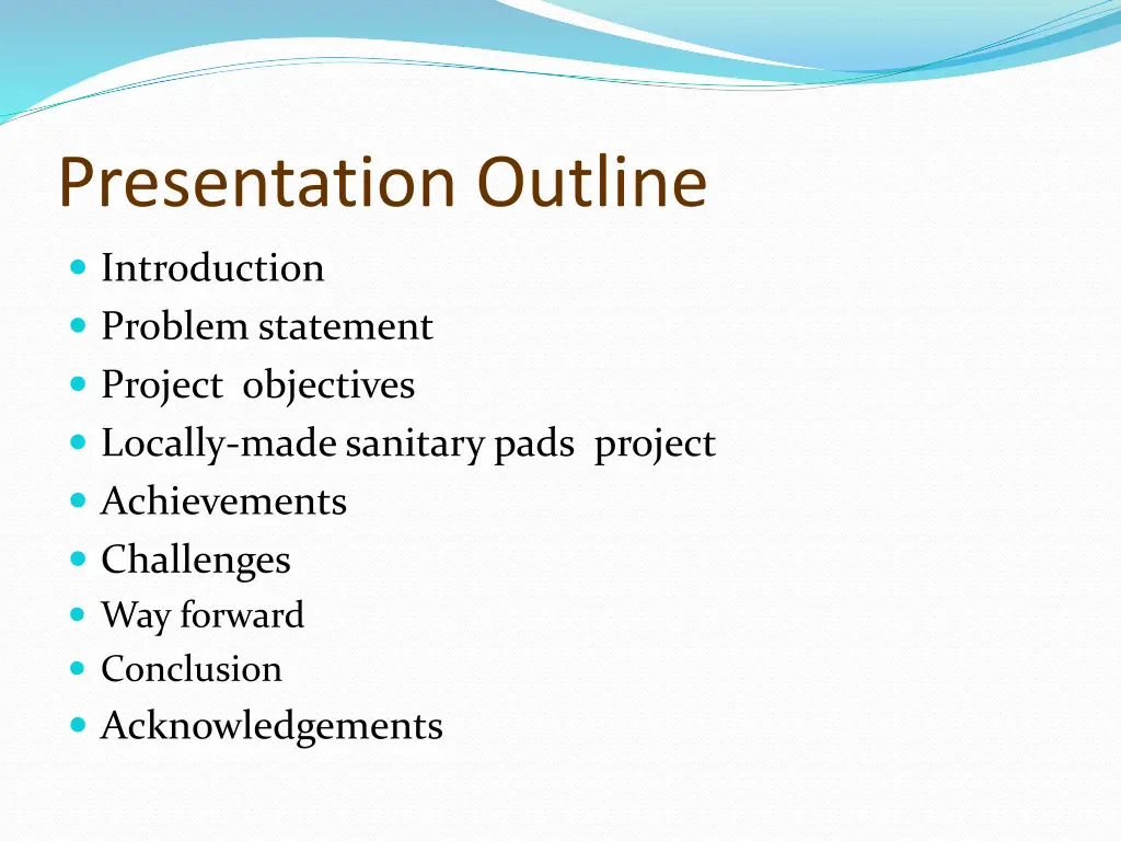 presentation outline