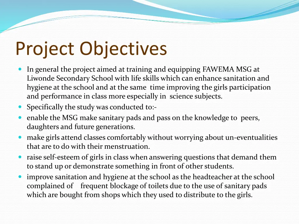 project objectives