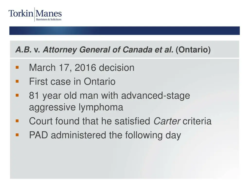 a b v attorney general of canada et al ontario