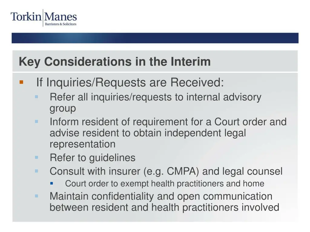 key considerations in the interim 1