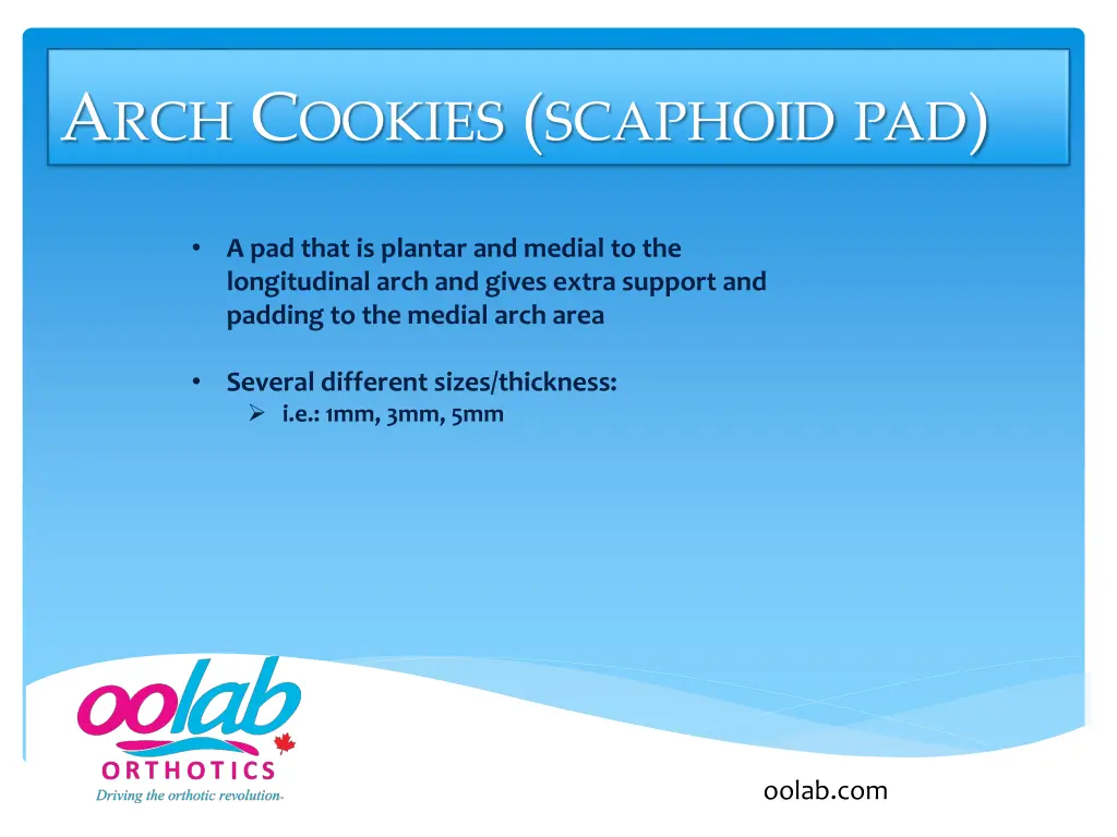 a rch c ookies scaphoid pad