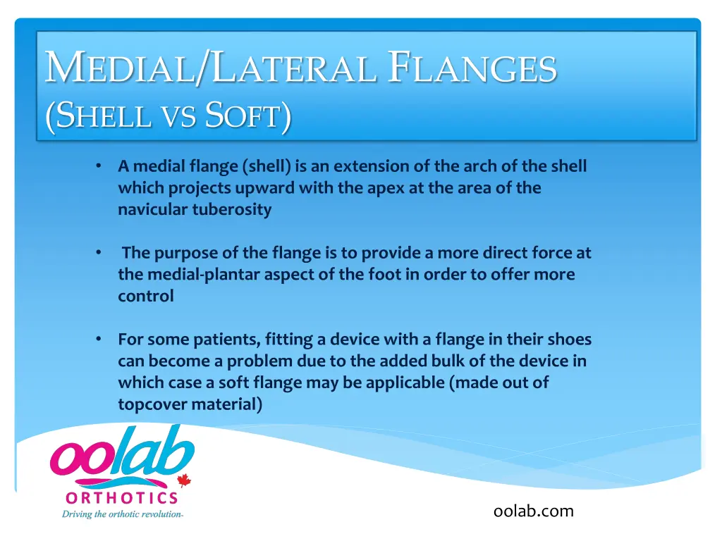 m edial l ateral f langes s hell vs s oft