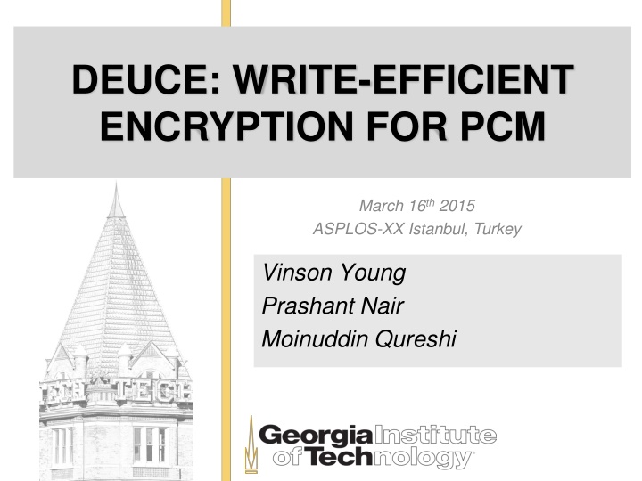 deuce write efficient encryption for pcm