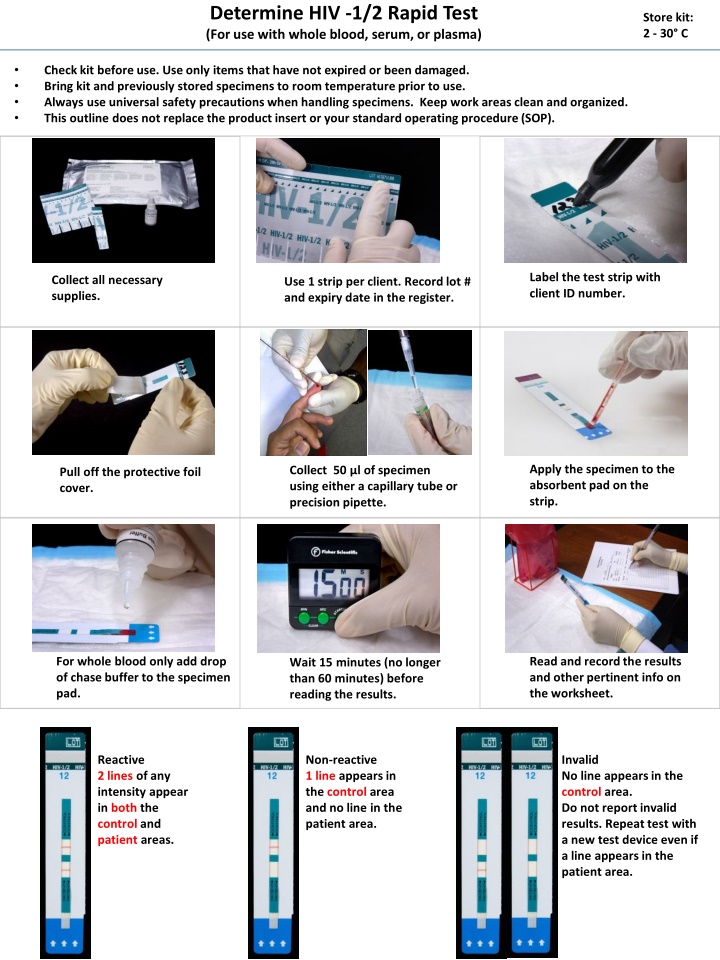 determine hiv 1 2 rapid test for use with whole