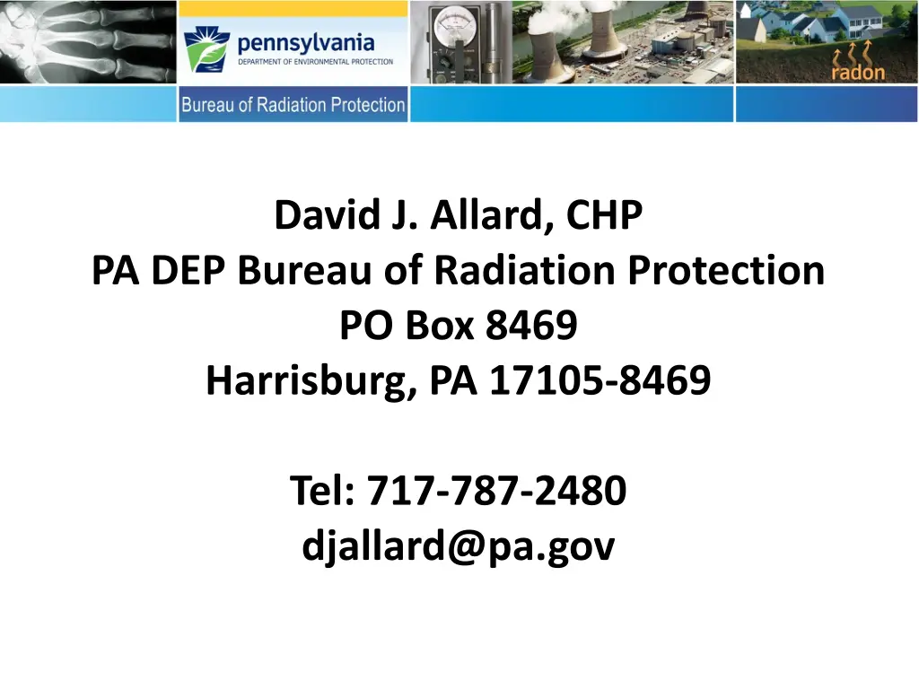 david j allard chp pa dep bureau of radiation