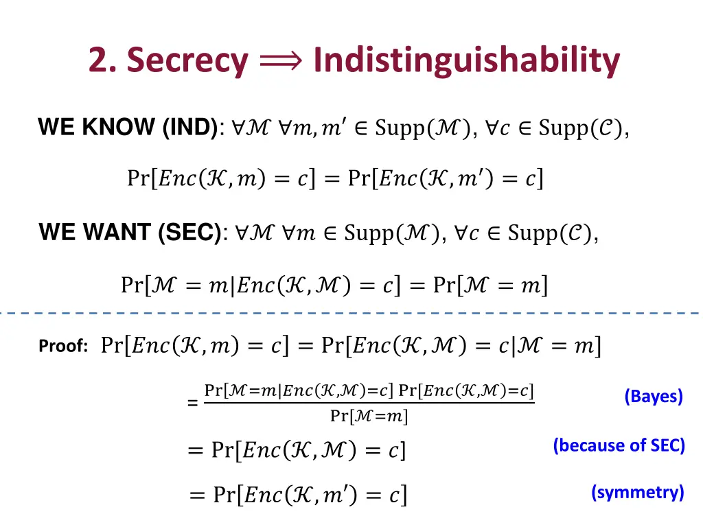 2 secrecy indistinguishability