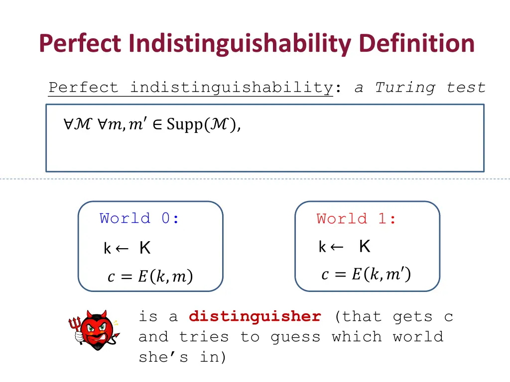 perfect indistinguishability definition