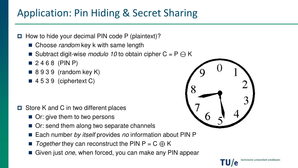 application pin hiding secret sharing