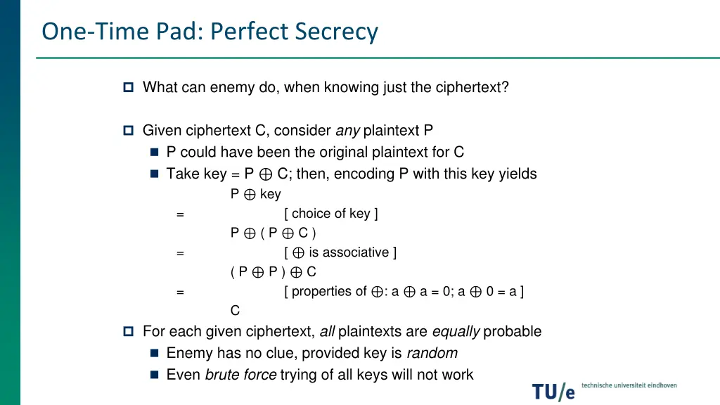 one time pad perfect secrecy