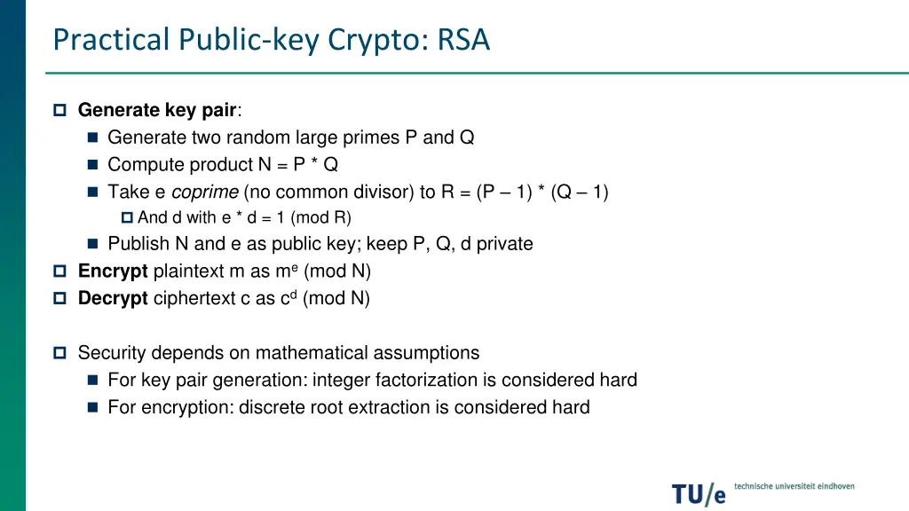 practical public key crypto rsa