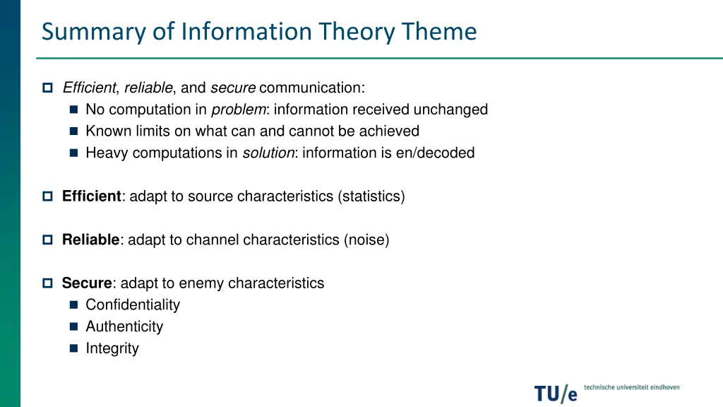 summary of information theory theme