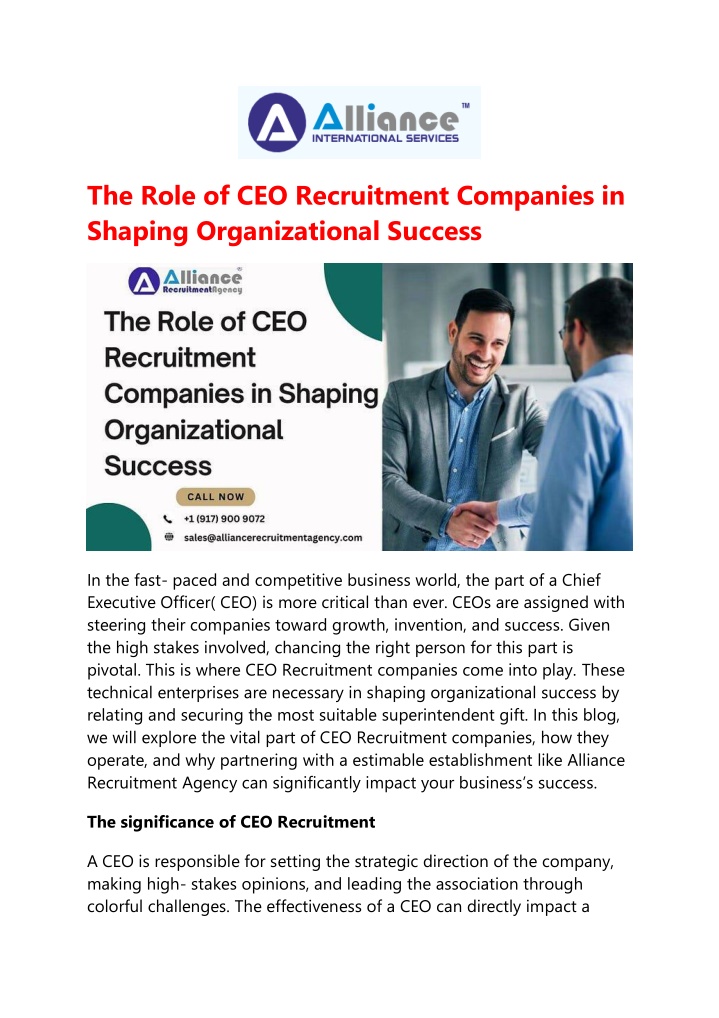 the role of ceo recruitment companies in shaping