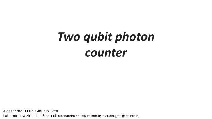 two qubit photon counter