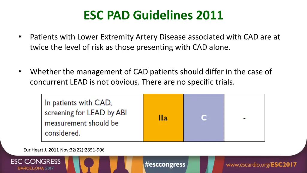 esc pad guidelines 2011