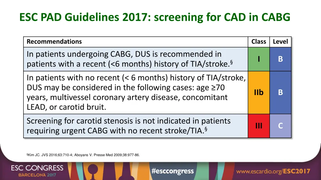 esc pad guidelines 2017 screening for cad in cabg