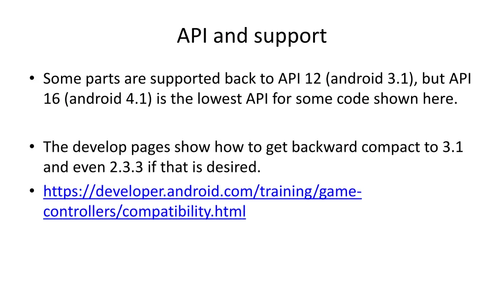 api and support