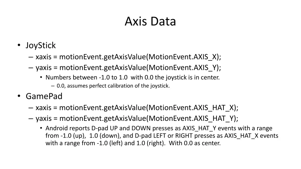 axis data