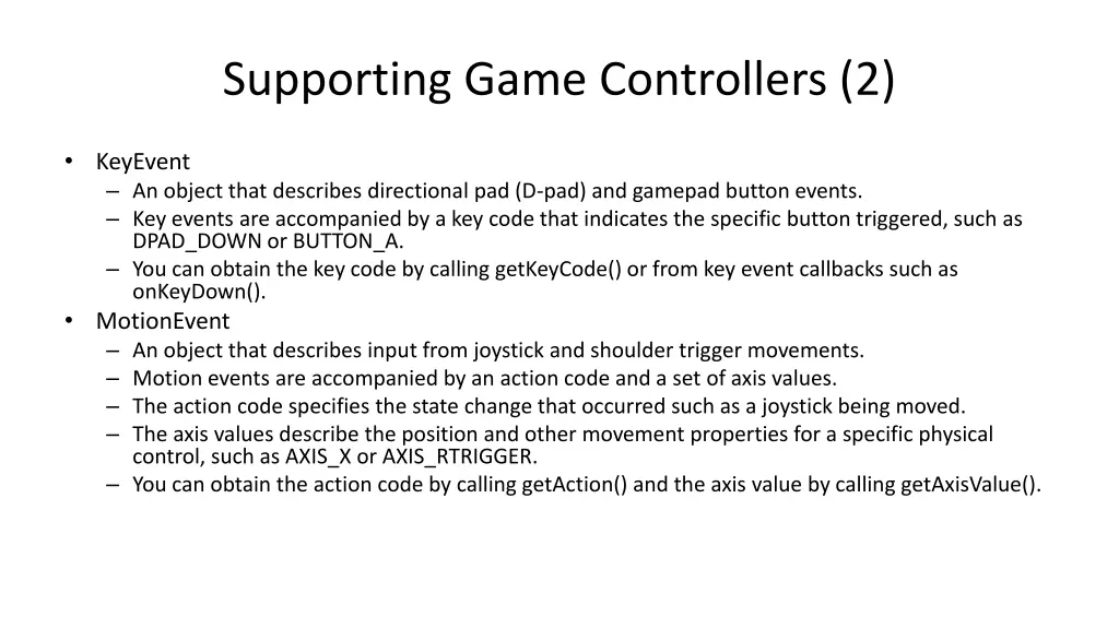 supporting game controllers 2