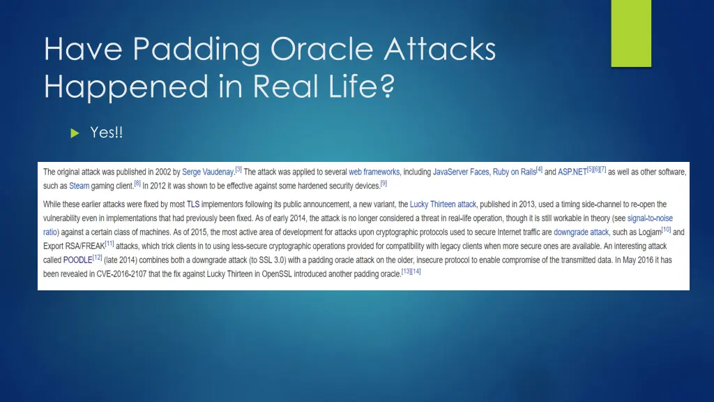 have padding oracle attacks happened in real life