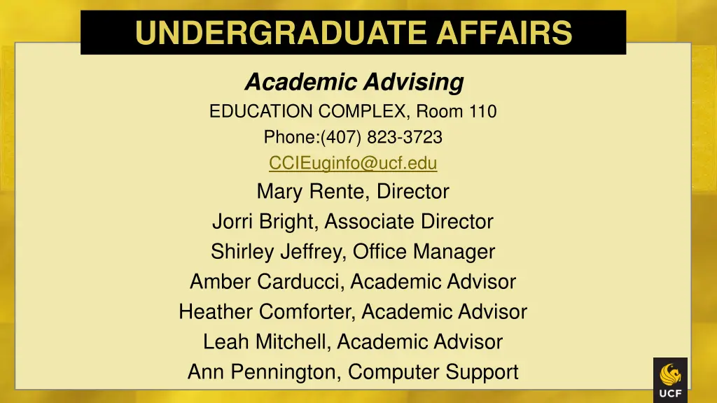 undergraduate affairs