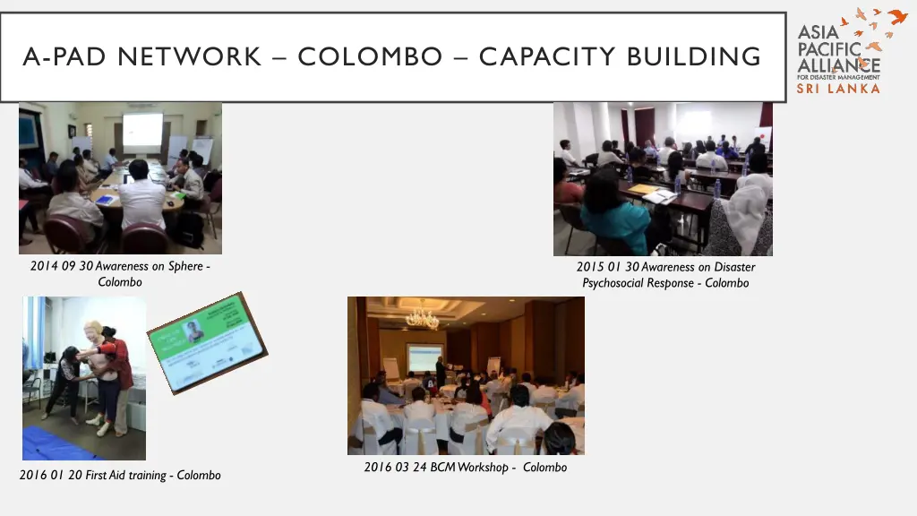 a pad network colombo capacity building