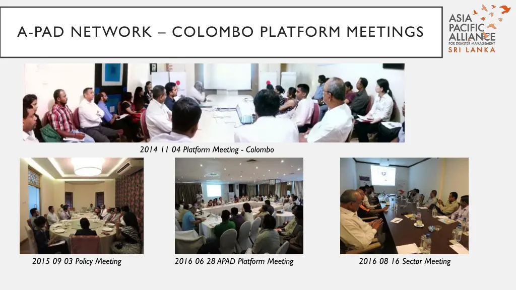 a pad network colombo platform meetings