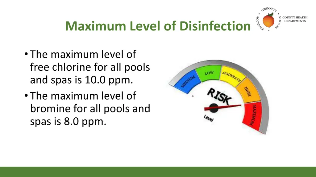 maximum level of disinfection