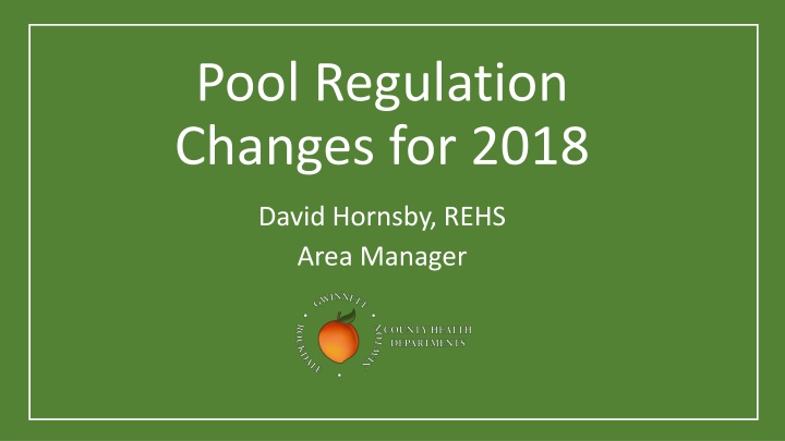 pool regulation changes for 2018