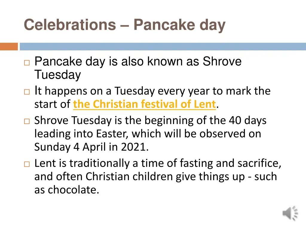 celebrations pancake day