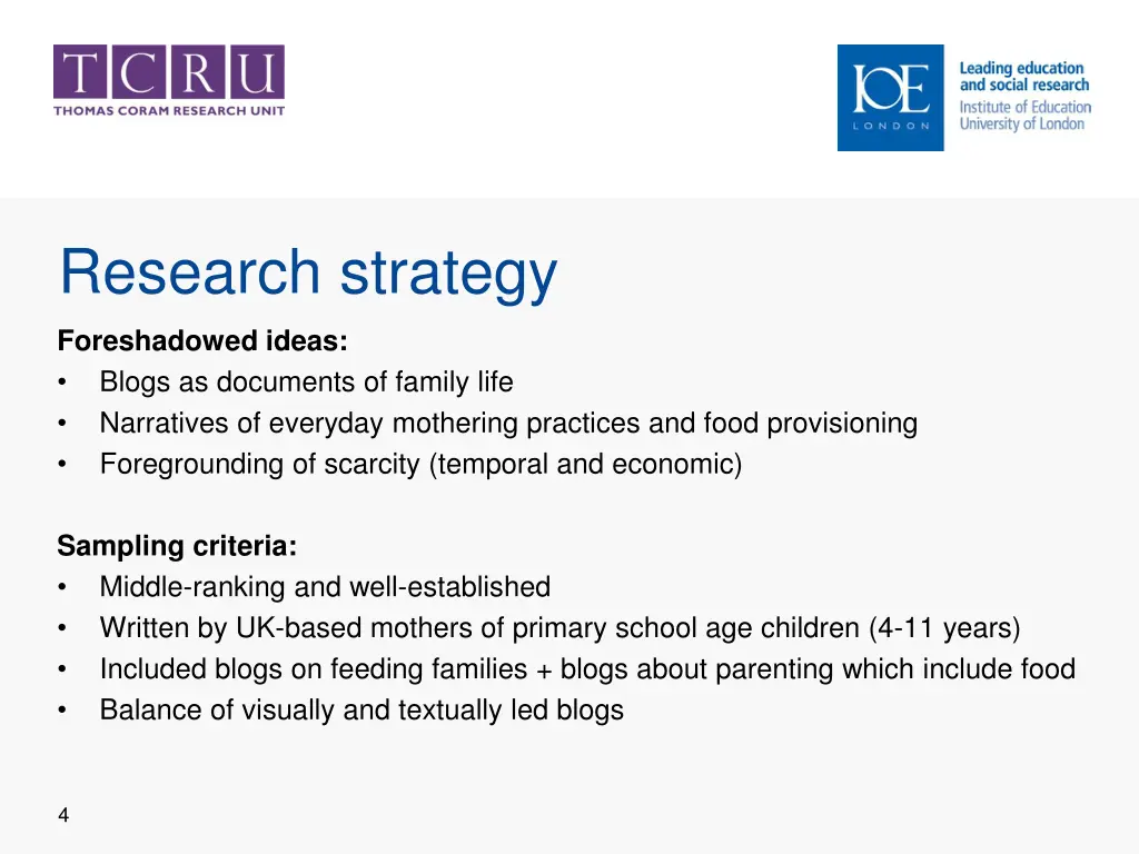 research strategy