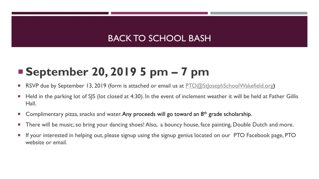 back to school bash