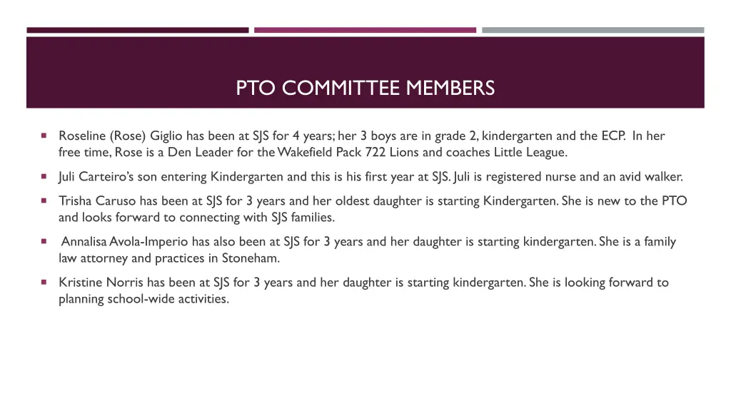 pto committee members