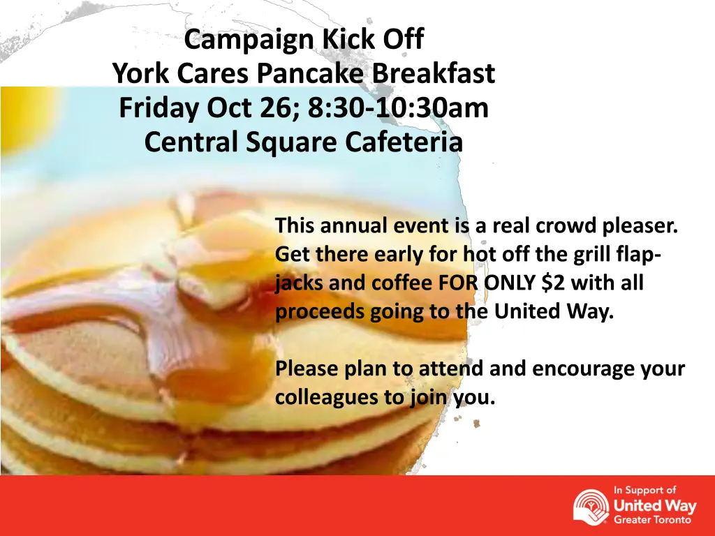 campaign kick off york cares pancake breakfast