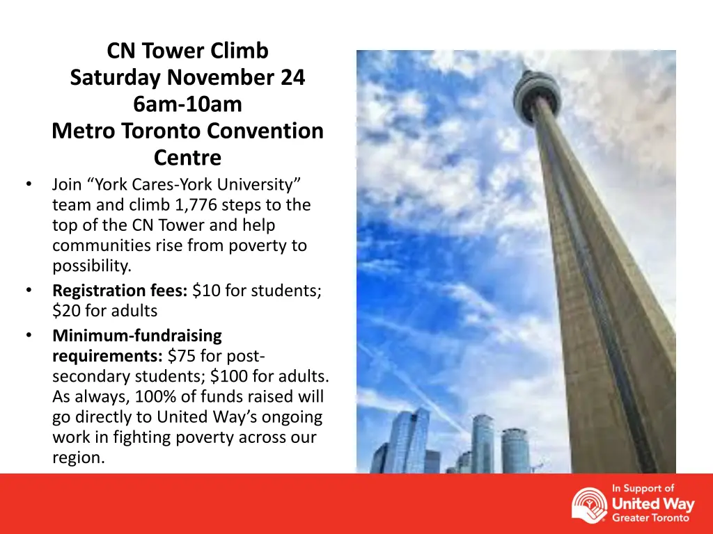 cn tower climb saturday november 24 6am 10am