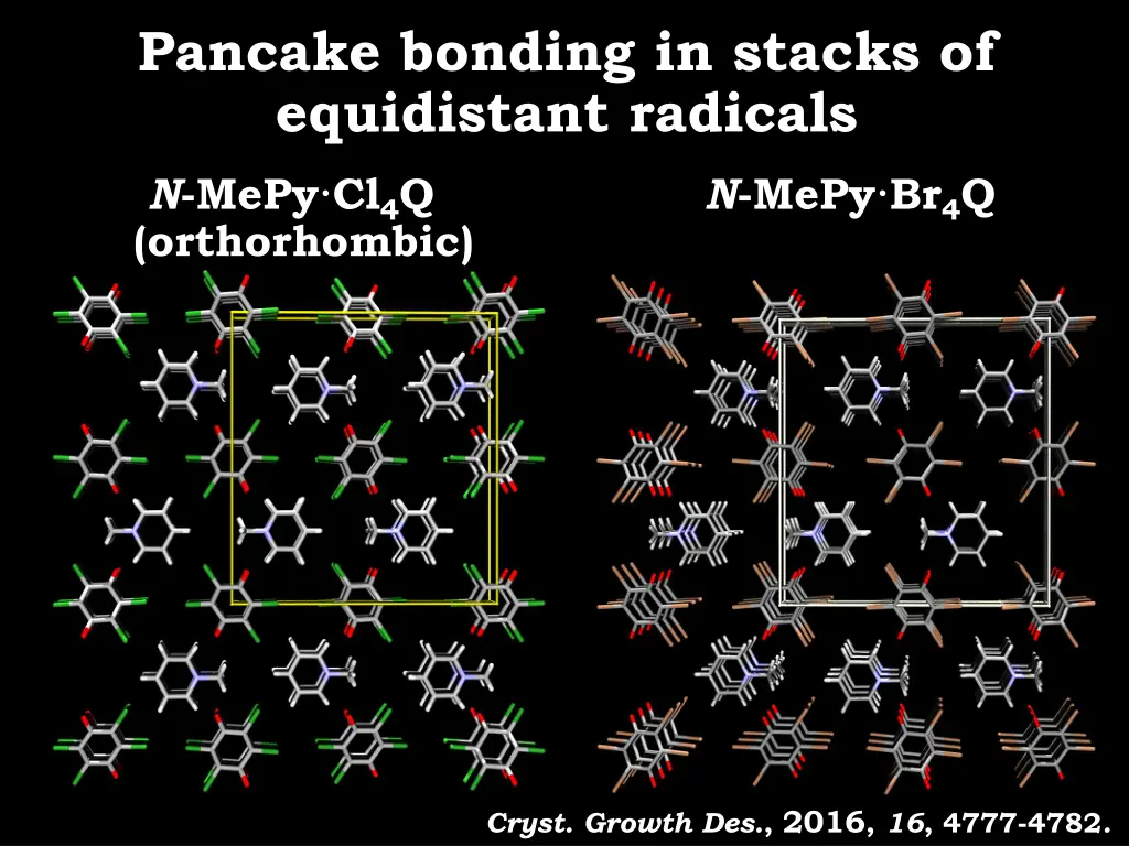 pancake bonding in stacks of equidistant radicals