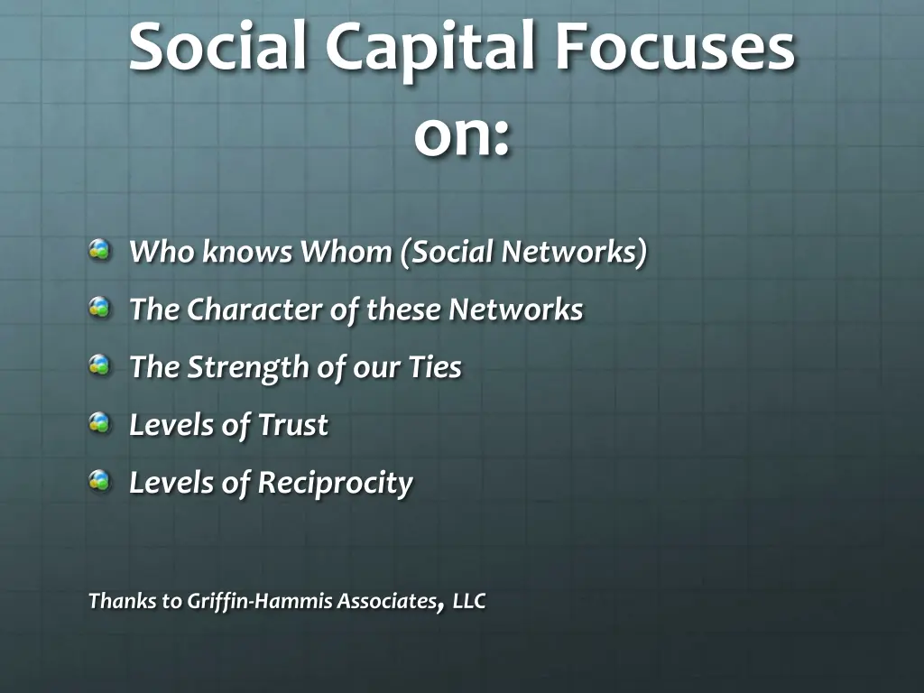 social capital focuses on